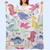 Personalized Dinosaur Blanket Baby - Shower Gift